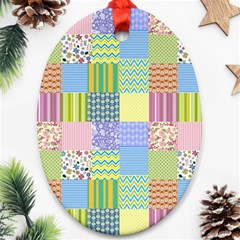 Old Quilt Oval Ornament (two Sides) by Valentinaart