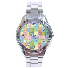 Old Quilt Stainless Steel Analogue Watch by Valentinaart