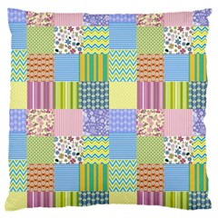 Old Quilt Large Cushion Case (two Sides) by Valentinaart