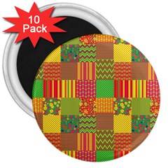 Old Quilt 3  Magnets (10 Pack)  by Valentinaart