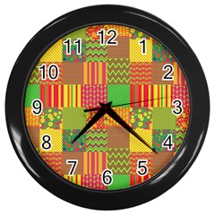 Old Quilt Wall Clocks (black) by Valentinaart