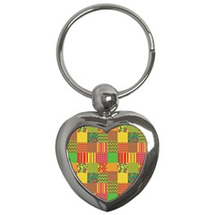 Old Quilt Key Chains (heart)  by Valentinaart