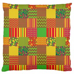 Old Quilt Large Cushion Case (two Sides) by Valentinaart