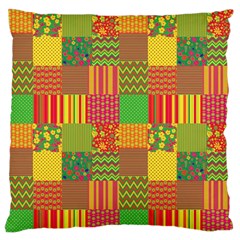 Old Quilt Large Flano Cushion Case (one Side) by Valentinaart