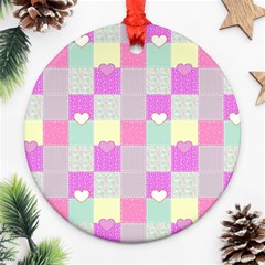 Old Quilt Ornament (round) by Valentinaart