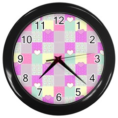 Old Quilt Wall Clocks (black) by Valentinaart