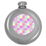 Old Quilt Round Hip Flask (5 oz) Front