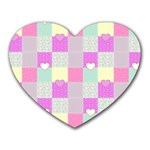 Old Quilt Heart Mousepads Front