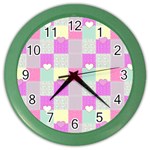 Old Quilt Color Wall Clocks Front