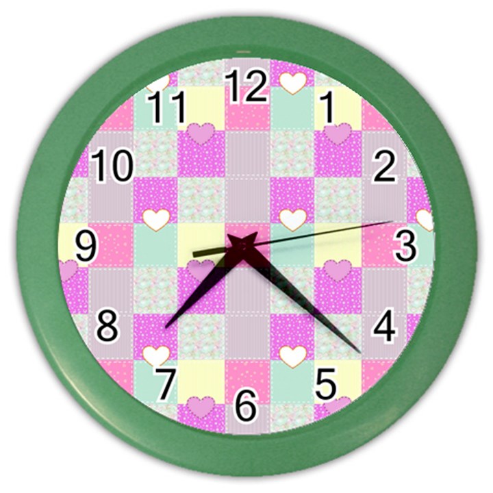 Old Quilt Color Wall Clocks