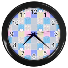 Patchwork Wall Clocks (black) by Valentinaart