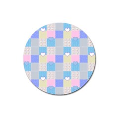 Patchwork Magnet 3  (round) by Valentinaart