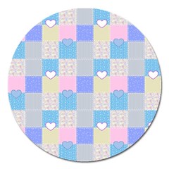 Patchwork Magnet 5  (round) by Valentinaart