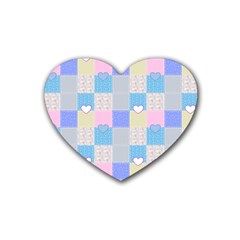 Patchwork Rubber Coaster (heart) 