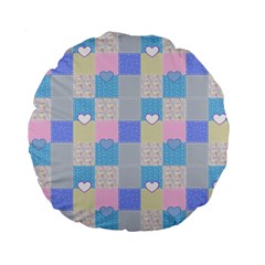 Patchwork Standard 15  Premium Flano Round Cushions by Valentinaart