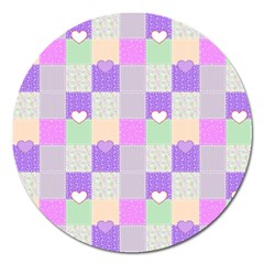 Patchwork Magnet 5  (round) by Valentinaart