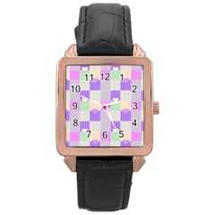 Patchwork Rose Gold Leather Watch  by Valentinaart