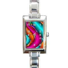 Fractal Wallpaper Color Pipes Rectangle Italian Charm Watch by Amaryn4rt