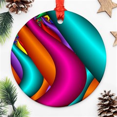 Fractal Wallpaper Color Pipes Ornament (round) by Amaryn4rt