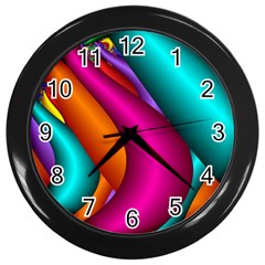 Fractal Wallpaper Color Pipes Wall Clocks (black) by Amaryn4rt