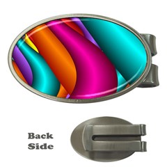 Fractal Wallpaper Color Pipes Money Clips (oval) 