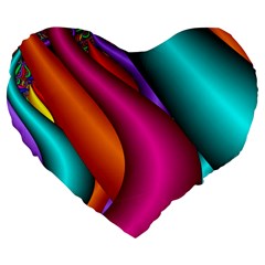 Fractal Wallpaper Color Pipes Large 19  Premium Flano Heart Shape Cushions by Amaryn4rt