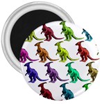 Multicolor Dinosaur Background 3  Magnets Front