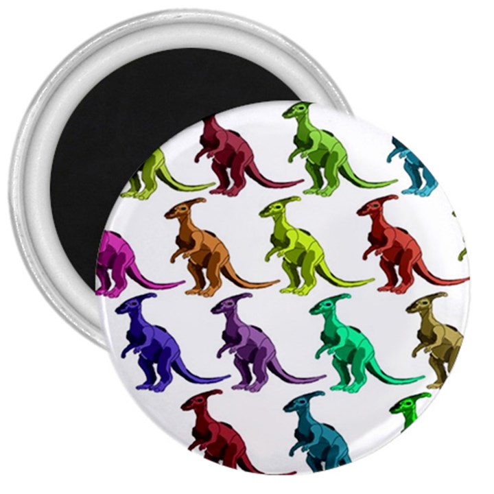 Multicolor Dinosaur Background 3  Magnets