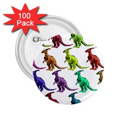 Multicolor Dinosaur Background 2 25  Buttons (100 Pack)  by Amaryn4rt