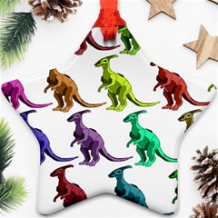 Multicolor Dinosaur Background Star Ornament (two Sides) by Amaryn4rt