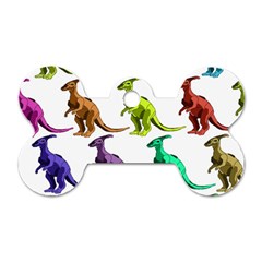 Multicolor Dinosaur Background Dog Tag Bone (two Sides) by Amaryn4rt