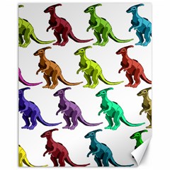 Multicolor Dinosaur Background Canvas 11  X 14   by Amaryn4rt