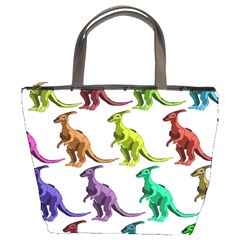 Multicolor Dinosaur Background Bucket Bags by Amaryn4rt