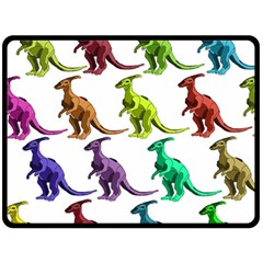 Multicolor Dinosaur Background Fleece Blanket (large)  by Amaryn4rt