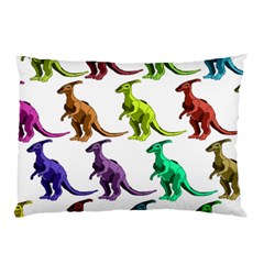 Multicolor Dinosaur Background Pillow Case (two Sides) by Amaryn4rt