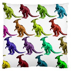 Multicolor Dinosaur Background Large Cushion Case (one Side) by Amaryn4rt