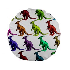 Multicolor Dinosaur Background Standard 15  Premium Round Cushions by Amaryn4rt