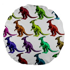 Multicolor Dinosaur Background Large 18  Premium Round Cushions by Amaryn4rt