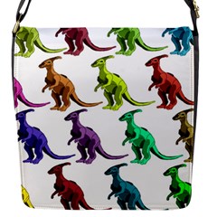 Multicolor Dinosaur Background Flap Messenger Bag (s) by Amaryn4rt