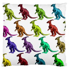 Multicolor Dinosaur Background Large Flano Cushion Case (one Side) by Amaryn4rt