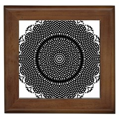 Black Lace Kaleidoscope On White Framed Tiles by Amaryn4rt