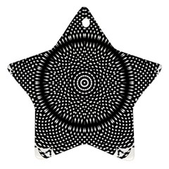 Black Lace Kaleidoscope On White Ornament (Star)