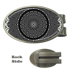 Black Lace Kaleidoscope On White Money Clips (oval) 