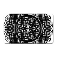 Black Lace Kaleidoscope On White Magnet (rectangular) by Amaryn4rt