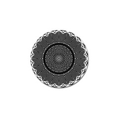 Black Lace Kaleidoscope On White Golf Ball Marker by Amaryn4rt