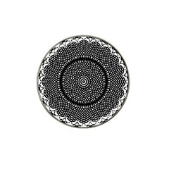 Black Lace Kaleidoscope On White Hat Clip Ball Marker (10 Pack) by Amaryn4rt