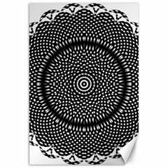 Black Lace Kaleidoscope On White Canvas 20  X 30   by Amaryn4rt