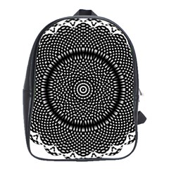 Black Lace Kaleidoscope On White School Bags(large)  by Amaryn4rt