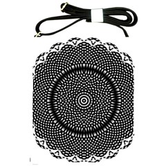 Black Lace Kaleidoscope On White Shoulder Sling Bags by Amaryn4rt