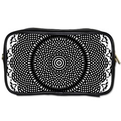 Black Lace Kaleidoscope On White Toiletries Bags